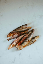 Wild-caught Baltic sprats freeze-dried with beetroot powder for pet snacks rich in omega-3 fatty acids