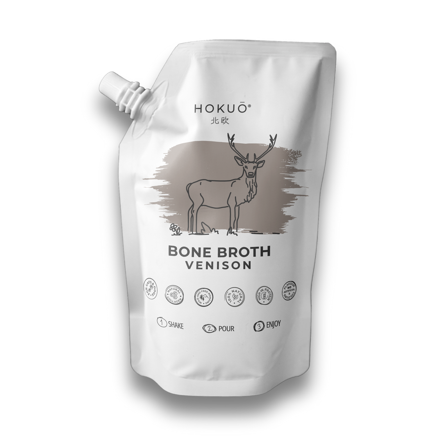 venison bone broth for cats and dogs made in europe from 100% european sourced raw material